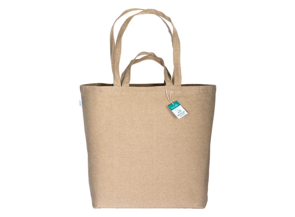 Shopper con soffietto alla base in cotone riciclato 280 g/m2, con doppi manici FullGadgets.com