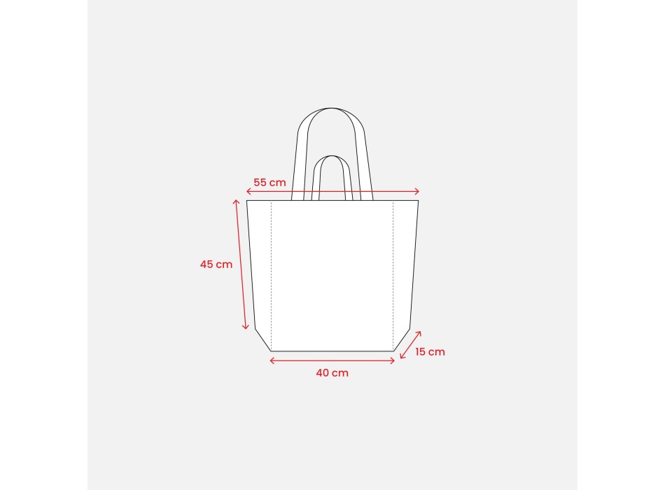 Shopper con soffietto alla base in cotone riciclato 280 g/m2, con doppi manici FullGadgets.com