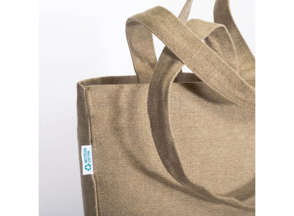 Shopper con soffietto alla base in cotone riciclato 280 g/m2, con doppi manici FullGadgets.com