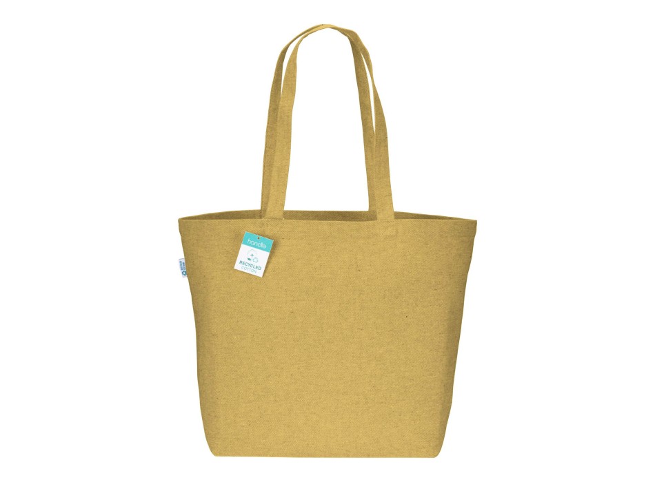 Shopper con soffietto alla base in cotone riciclato 280 g/m2, manici lunghi FullGadgets.com