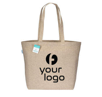 Shopper con soffietto alla base in cotone riciclato 280 g/m2, manici lunghi FullGadgets.com