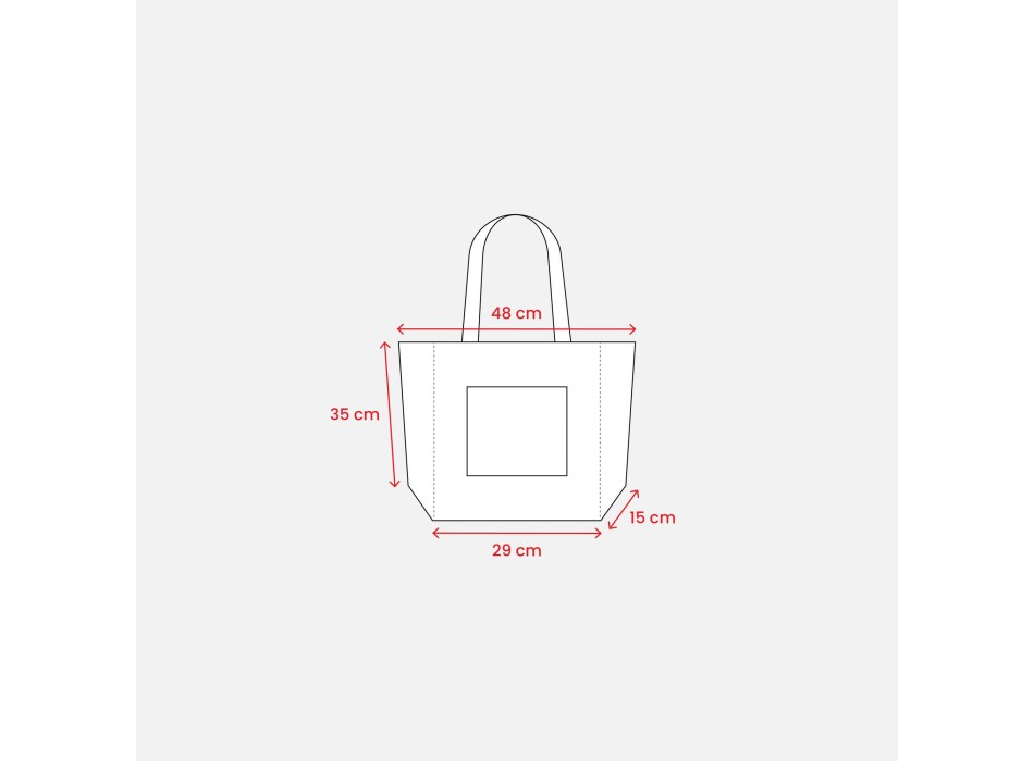 Shopper con soffietto alla base in juta con manici e tasca esterna (18 x 15 cm) in cotone FullGadgets.com
