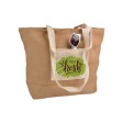 Shopper con soffietto alla base in juta con manici e tasca esterna (18 x 15 cm) in cotone FullGadgets.com