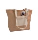Shopper con soffietto alla base in juta con manici e tasca esterna (18 x 15 cm) in cotone FullGadgets.com