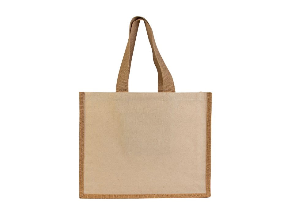 Shopper con soffietto alla base in juta e canvas FullGadgets.com