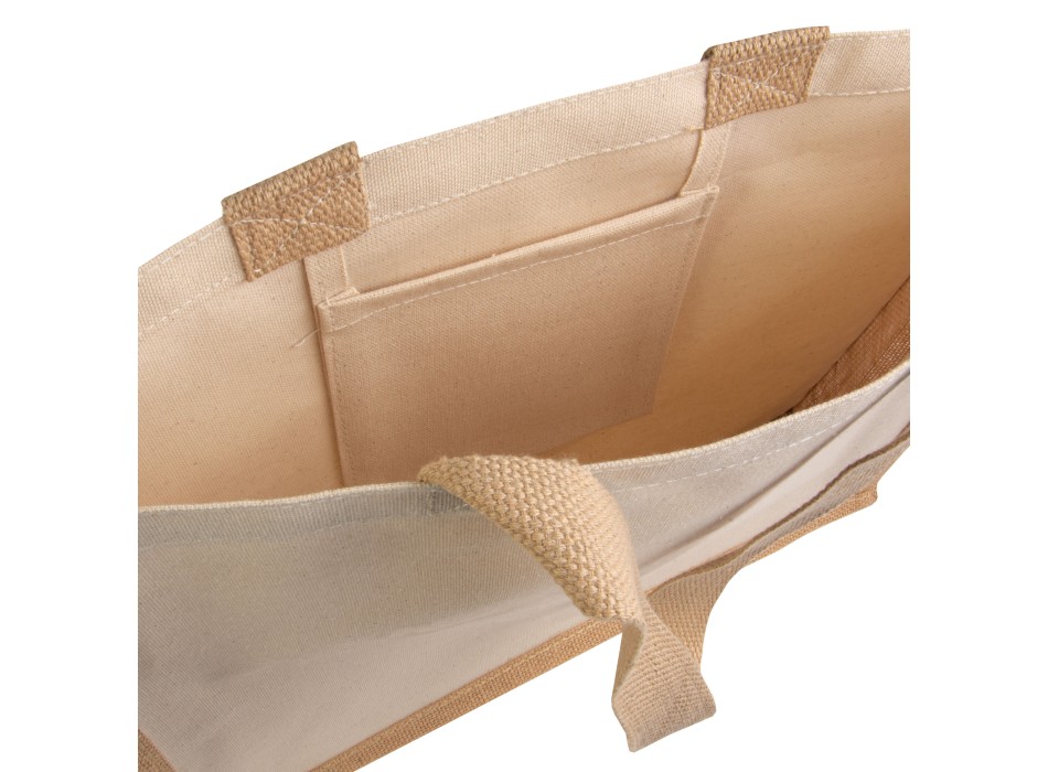 Shopper con soffietto alla base in juta e canvas FullGadgets.com