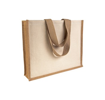 Shopper con soffietto alla base in juta e canvas FullGadgets.com