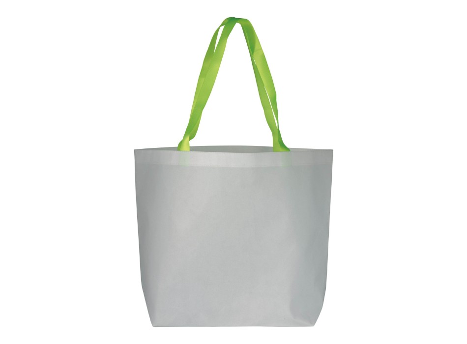 Shopper con soffietto alla base in TNT laminato 100 g/m2 cucito, manici in colore fluo FullGadgets.com