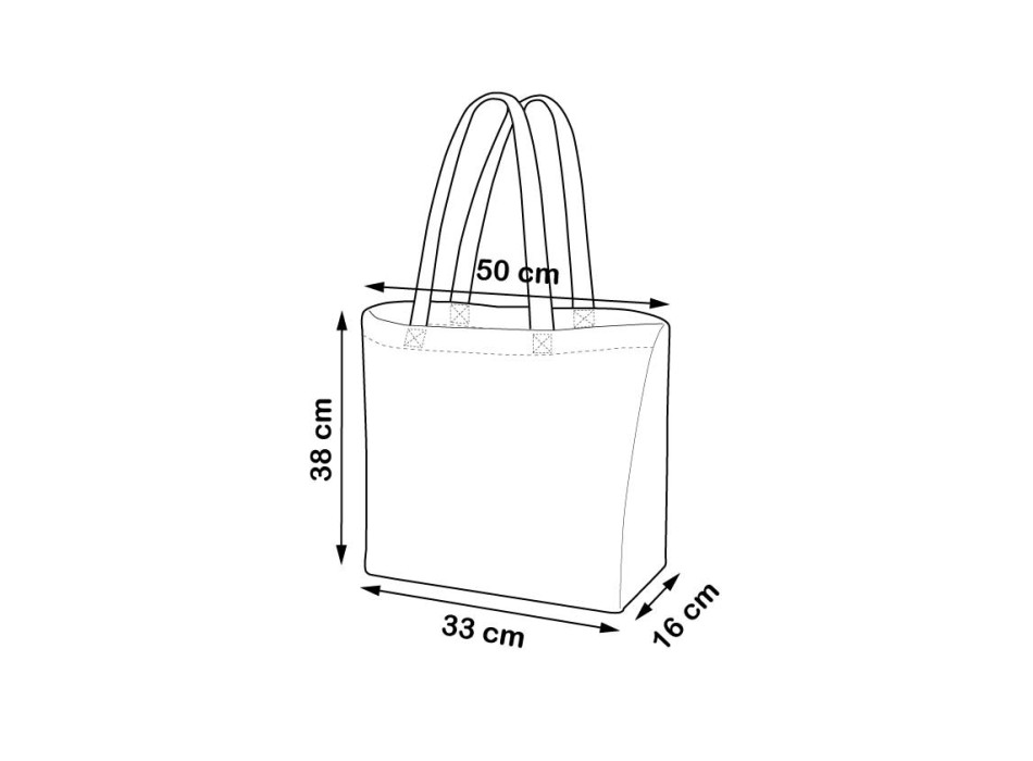 Shopper con soffietto alla base in TNT laminato 100 g/m2 cucito, manici in colore fluo FullGadgets.com
