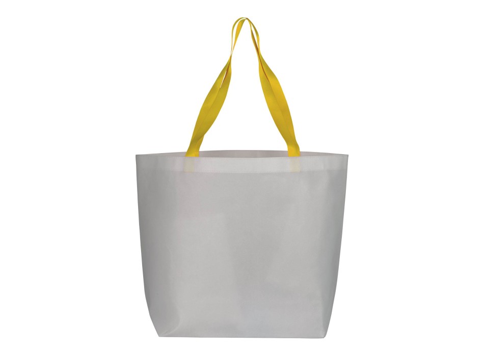 Shopper con soffietto alla base in TNT laminato 100 g/m2 cucito, manici in colore fluo FullGadgets.com