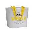 Shopper con soffietto alla base in TNT laminato 100 g/m2 cucito, manici in colore fluo FullGadgets.com