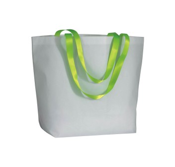 Shopper con soffietto alla base in TNT laminato 100 g/m2 cucito, manici in colore fluo FullGadgets.com
