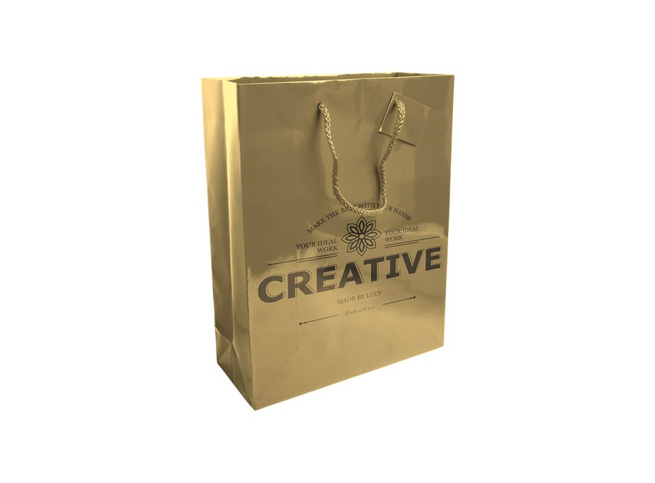 Shopper con soffietto in carta laminata 157 g/m2 con rinforzo alla base FullGadgets.com