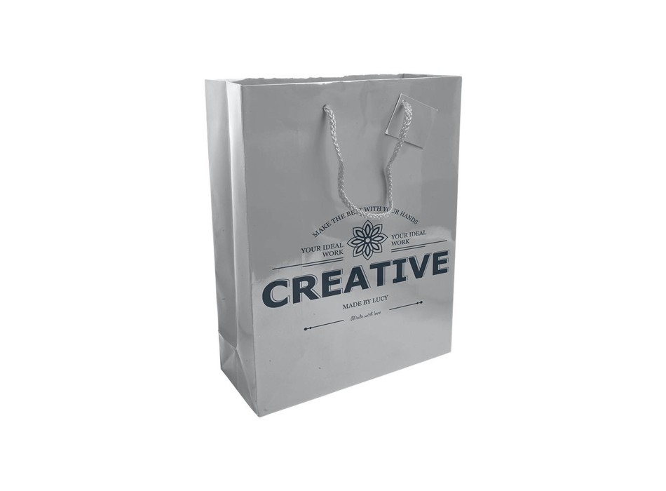 Shopper con soffietto in carta laminata 157 g/m2 con rinforzo alla base FullGadgets.com