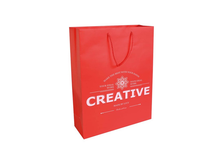 Shopper con soffietto in carta laminata opaca 157 g/m2 con rinforzo alla base FullGadgets.com