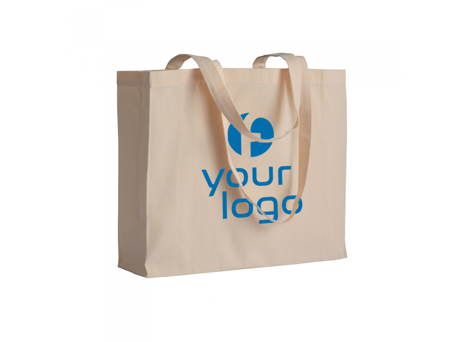 Shopper con soffietto in cotone 200 g/m2, manici lunghi FullGadgets.com