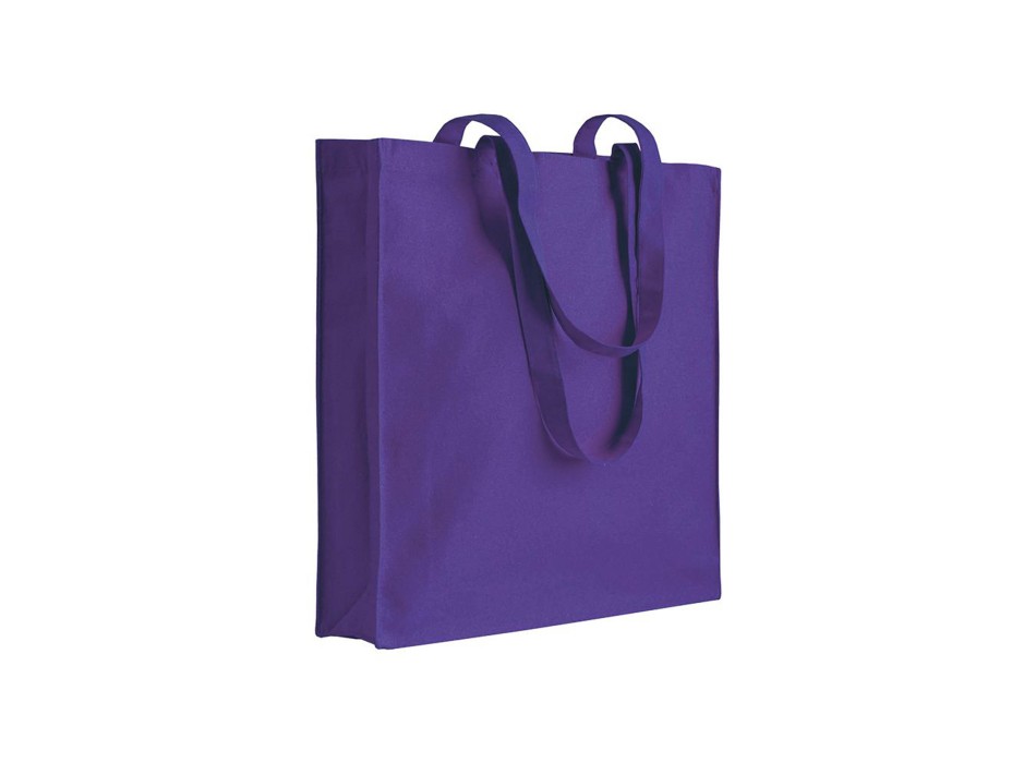 Shopper con soffietto in cotone 220 g/m2, manici lunghi FullGadgets.com