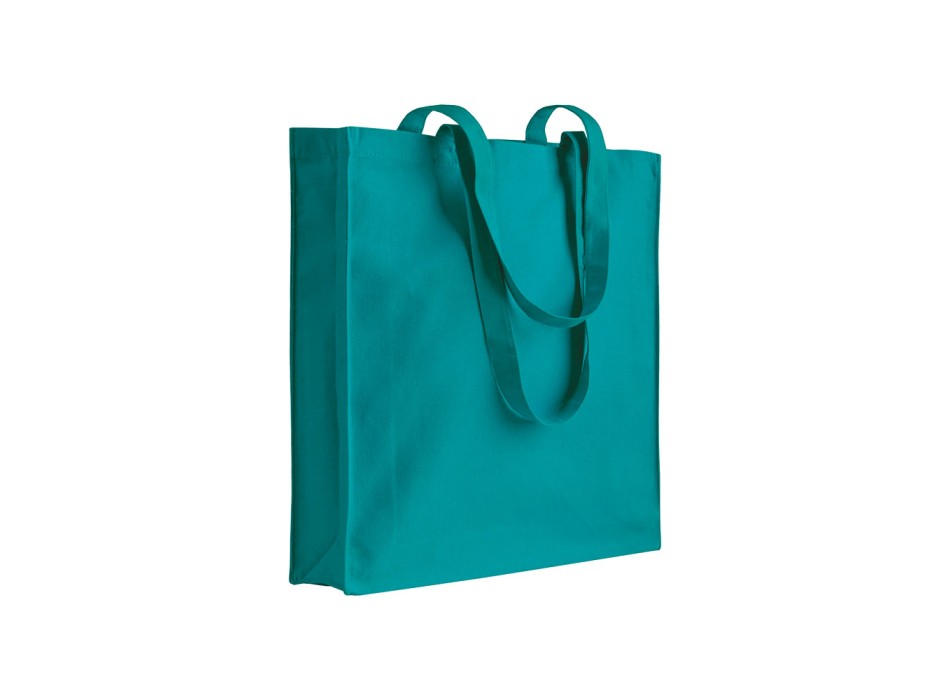 Shopper con soffietto in cotone 220 g/m2, manici lunghi FullGadgets.com