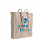 Shopper con soffietto in cotone 220 g/m2, manici lunghi FullGadgets.com