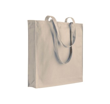 Shopper con soffietto in cotone 250 g/m2, manici lunghi e chiusura con zip FullGadgets.com