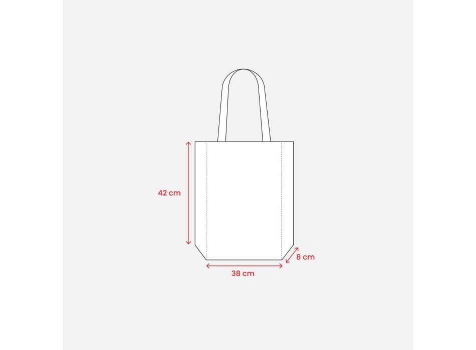 Shopper con soffietto in cotone biologico 140 g/m2, manici lunghi FullGadgets.com
