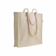 Shopper con soffietto in cotone biologico 140 g/m2, manici lunghi FullGadgets.com