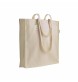 Shopper con soffietto in cotone biologico 140 g/m2, manici lunghi FullGadgets.com