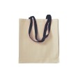 Shopper con soffietto in cotone naturale 220 g/m2, manici lunghi colorati FullGadgets.com