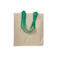 Shopper con soffietto in cotone naturale 220 g/m2, manici lunghi colorati FullGadgets.com