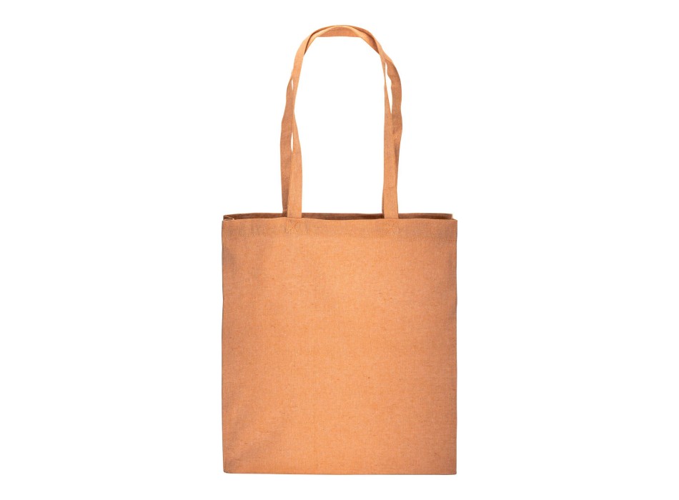 Shopper con soffietto in cotone riciclato 150 g/m2 effetto melange, manici lunghi FullGadgets.com