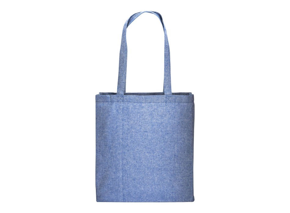 Shopper con soffietto in cotone riciclato 150 g/m2 effetto melange, manici lunghi FullGadgets.com