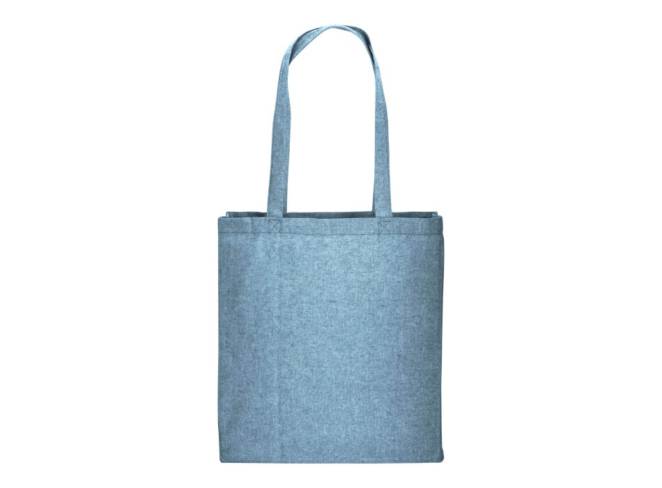 Shopper con soffietto in cotone riciclato 150 g/m2 effetto melange, manici lunghi FullGadgets.com