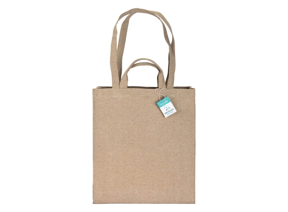 Shopper con soffietto in cotone riciclato  280 g/m2, con doppi manici. FullGadgets.com