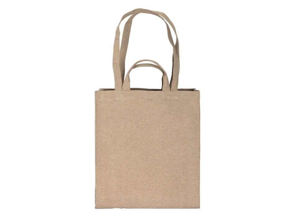 Shopper con soffietto in cotone riciclato  280 g/m2, con doppi manici. FullGadgets.com