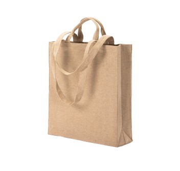 Shopper con soffietto in cotone riciclato  280 g/m2, con doppi manici. FullGadgets.com