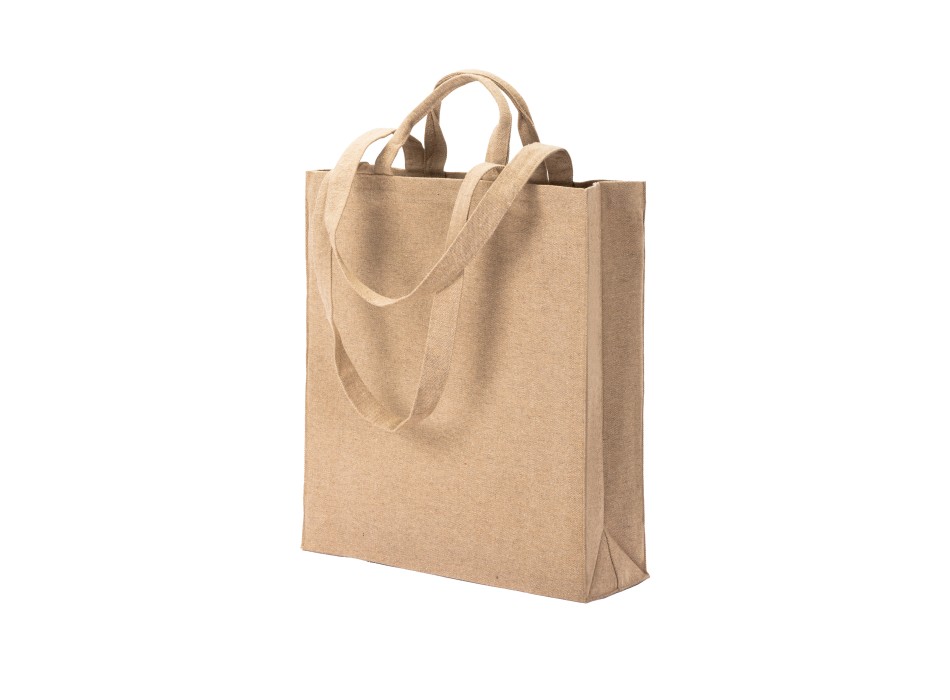 Shopper con soffietto in cotone riciclato  280 g/m2, con doppi manici. FullGadgets.com