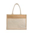 Shopper con soffietto in Juta con interno cerato, manici e  tasca esterna in cotone FullGadgets.com