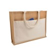 Shopper con soffietto in Juta con interno cerato, manici e  tasca esterna in cotone FullGadgets.com