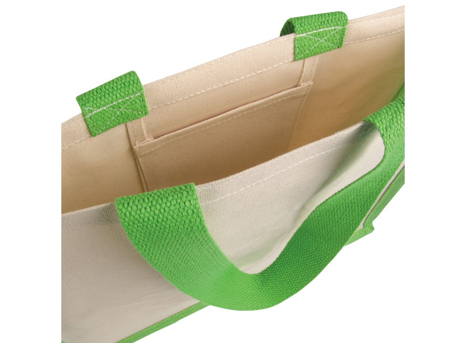 Shopper con soffietto in juta e canvas FullGadgets.com