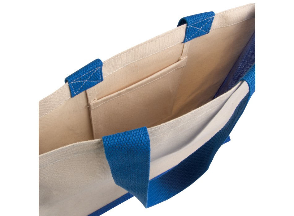 Shopper con soffietto in juta e canvas FullGadgets.com