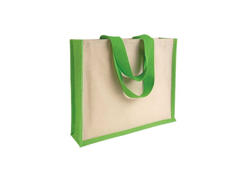Shopper con soffietto in juta e canvas FullGadgets.com