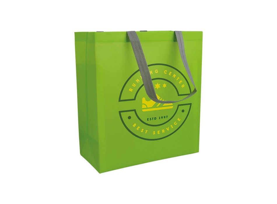 Shopper con soffietto in TNT laminato 100 g/m2 termosaldato, manici lunghi FullGadgets.com