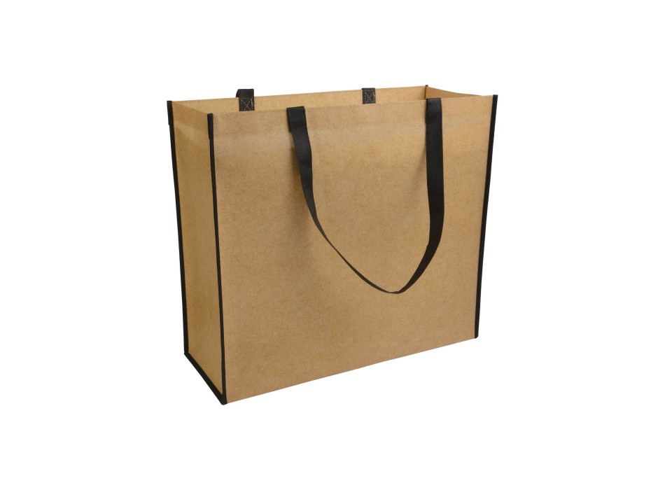 Shopper con soffietto in TNT laminato, manici lunghi a nastro colorati FullGadgets.com