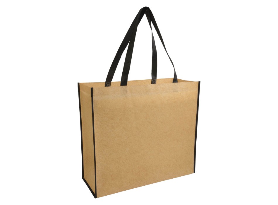 Shopper con soffietto in TNT laminato, manici lunghi a nastro colorati FullGadgets.com