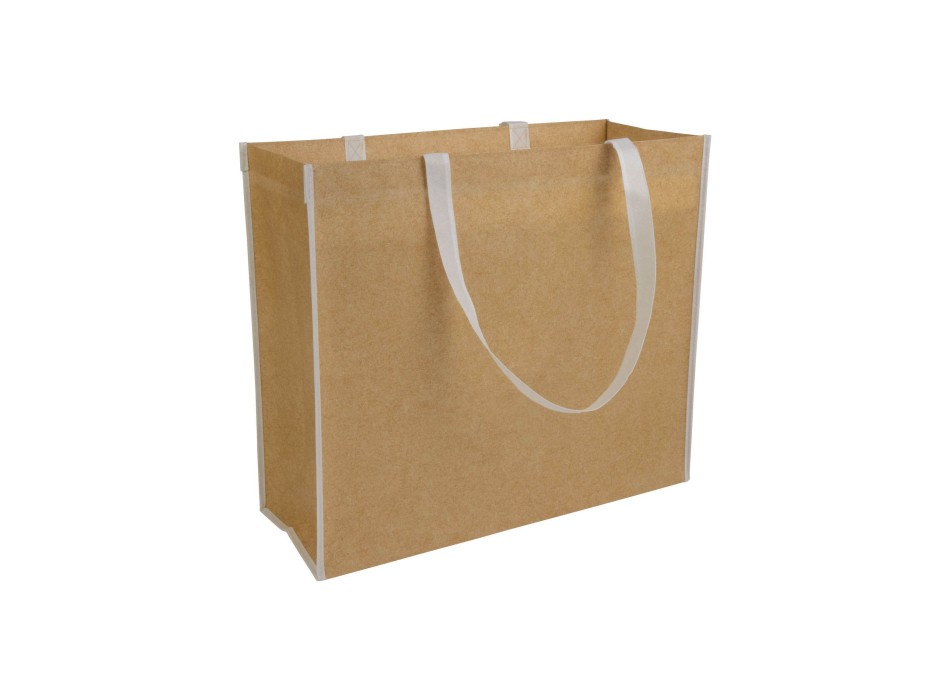 Shopper con soffietto in TNT laminato, manici lunghi a nastro colorati FullGadgets.com