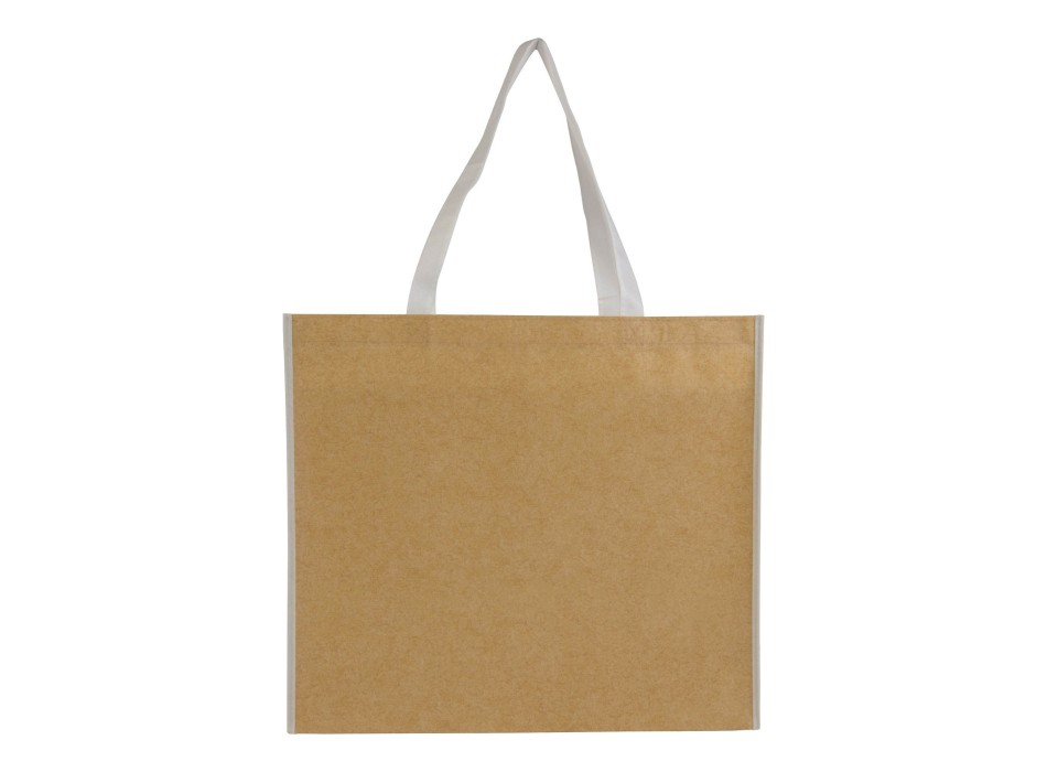 Shopper con soffietto in TNT laminato, manici lunghi a nastro colorati FullGadgets.com