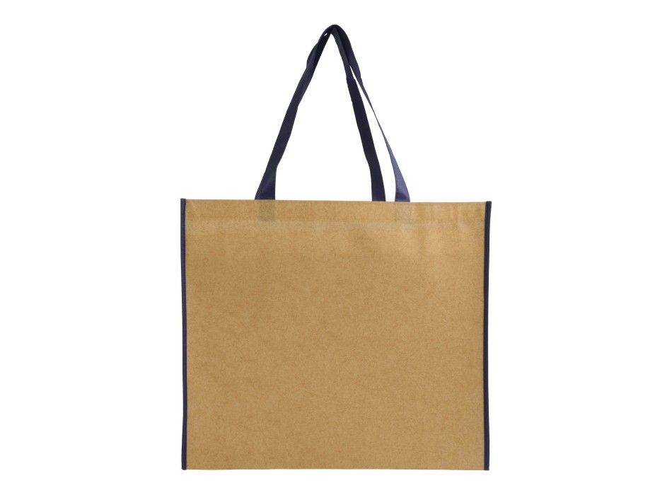 Shopper con soffietto in TNT laminato, manici lunghi a nastro colorati FullGadgets.com