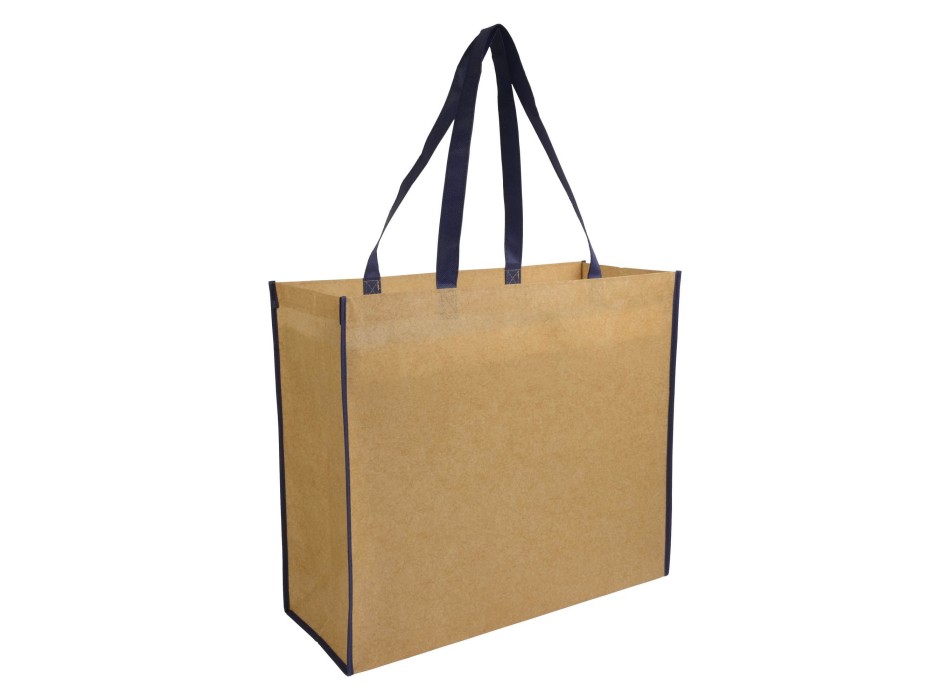 Shopper con soffietto in TNT laminato, manici lunghi a nastro colorati FullGadgets.com