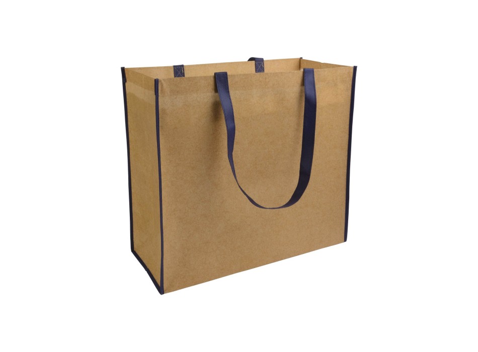 Shopper con soffietto in TNT laminato, manici lunghi a nastro colorati FullGadgets.com