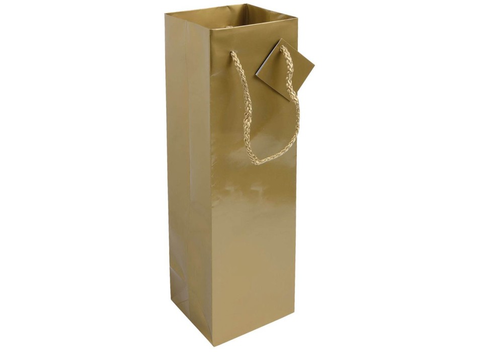 Shopper con soffietto porta bottiglia in carta laminata 157 g/m2 con rinforzo alla base FullGadgets.com